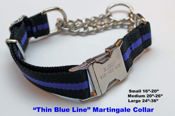 An image of a Blue Line martingale dog collar from TheUltimateLeash.com