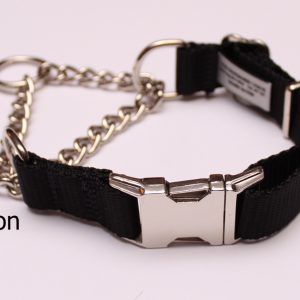 An image of a black martingale dog collar from the Martingale Collar Fashion Series