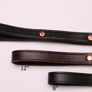 An image of three different-sized leather dog leads from TheUltimateLeash.com