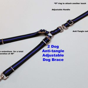 An image of a Blue Line multi dog leash from TheUltimateLeash.com