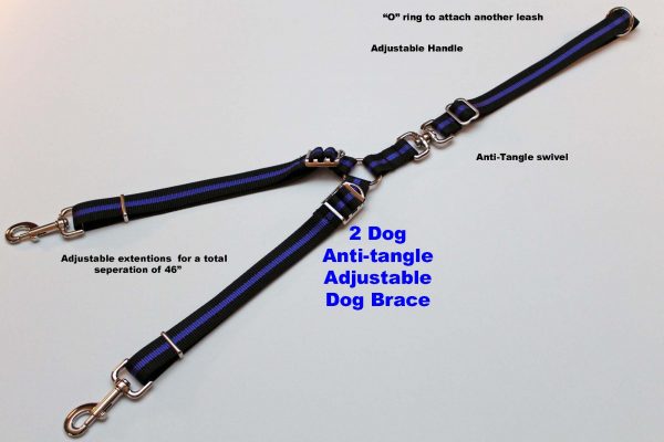 An image of a Blue Line multi dog leash from TheUltimateLeash.com